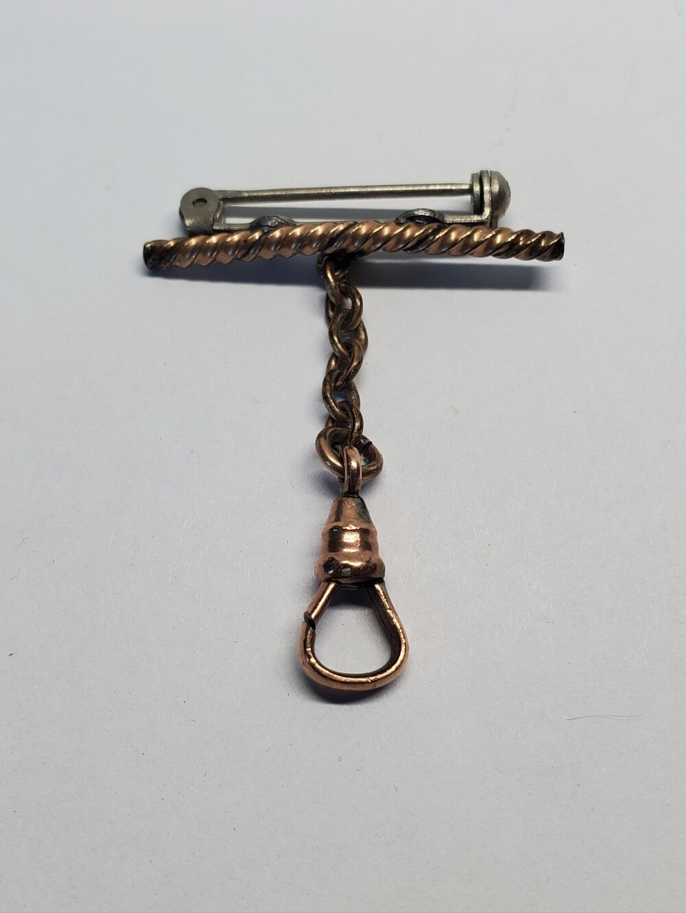 Vintage Rose Gold Plated Pocket Watch/Fob Holder Brooch